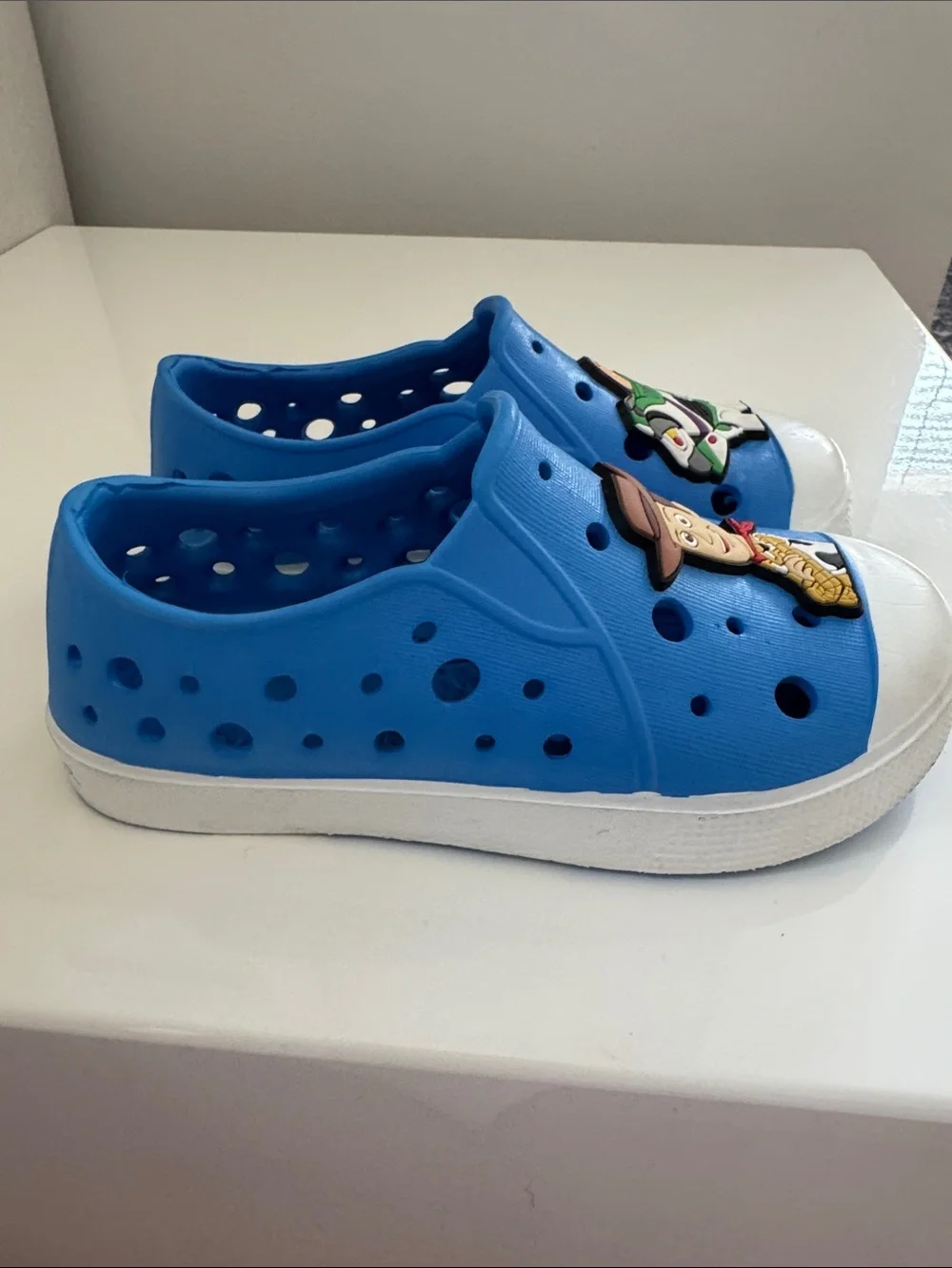 Harper Canyon Blue Kids Slip-On Water Shoes with Toy Story Icons